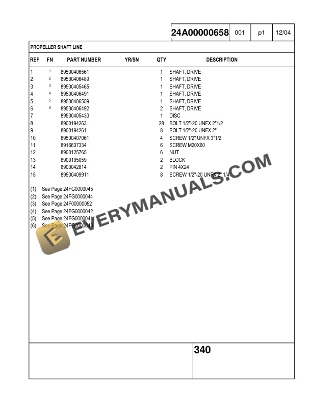 Case 340 Articulated Truck Parts Catalog 7-9601.-3