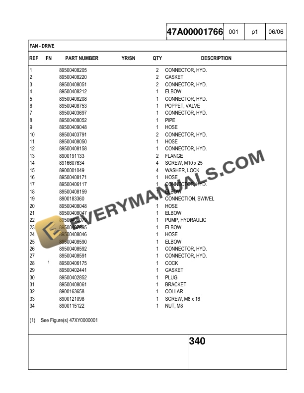 Case 340B Tier 3 Articulated Dump Truck Parts Catalog 87560085 NA-4
