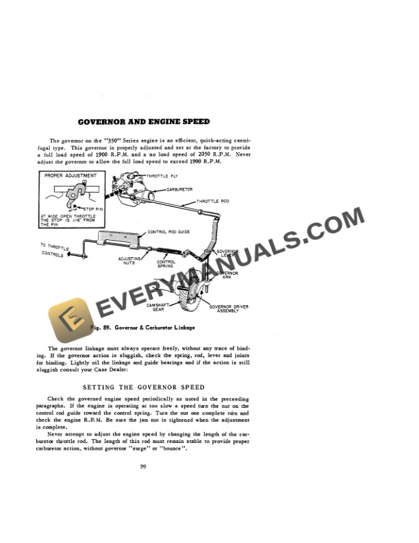 Case 350 Series Tractor Operator Manual 9-281-5