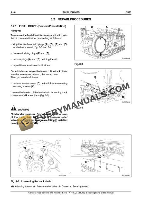 Case 3550 Crawler Dozer Service Manual 84414747B-3
