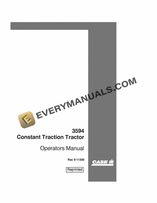 Case 3594 Constant Traction Tractor Operator Manual 9-11300 PDF 2 case 3594 constant traction tractor operator manual 9 11300 1