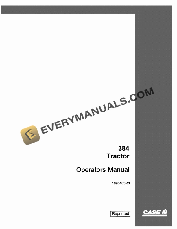 Case 384 Tractor Operator Manual 1093403R3 PDF 3 Case 384 Tractor Operator Manual 1093403R3 PDF