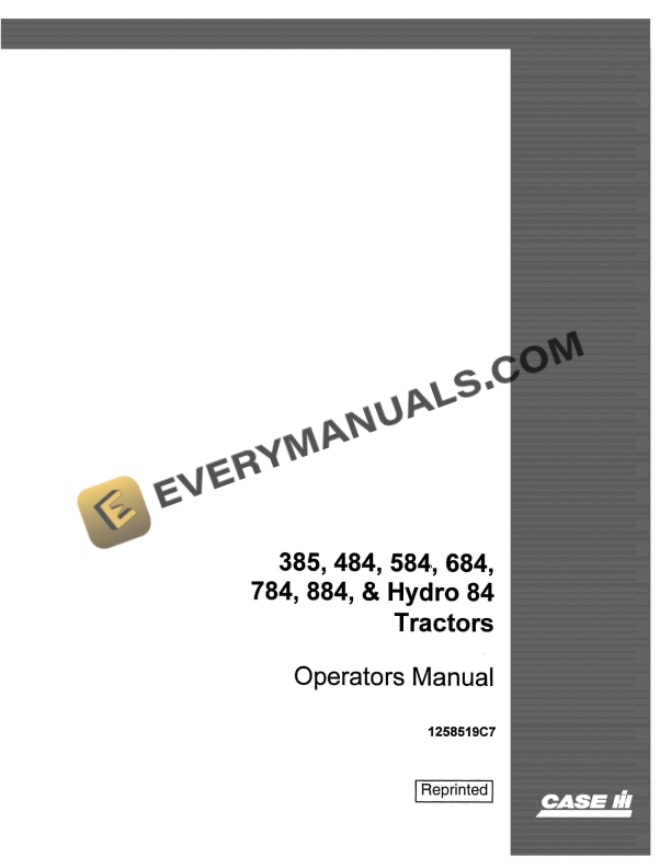 case 385 484 584 684 784 884 hydro 84 tractor operator manual 1258519c7 1