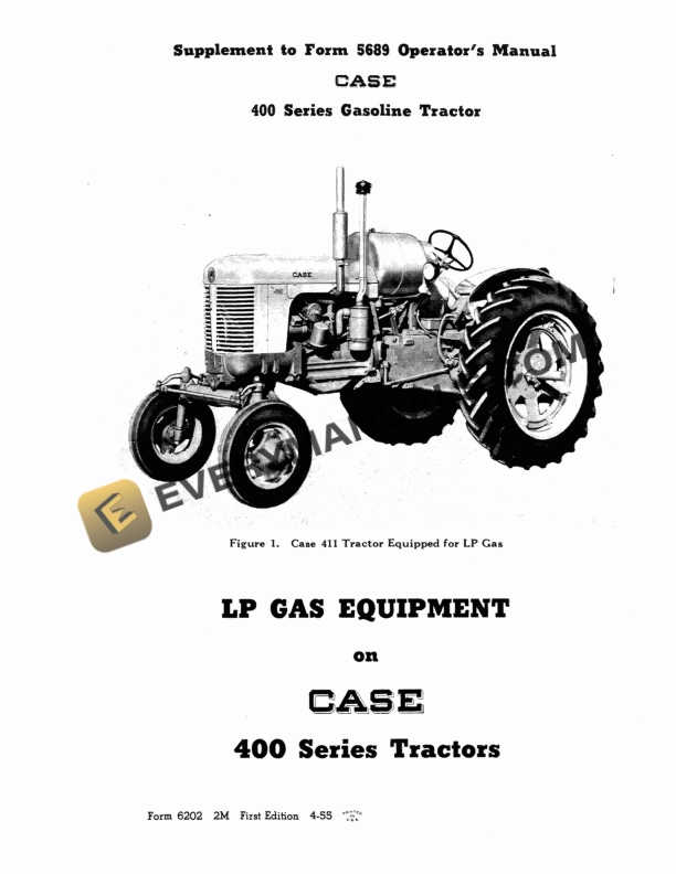 case 400 series gasoline tractor operator manual 6202 1