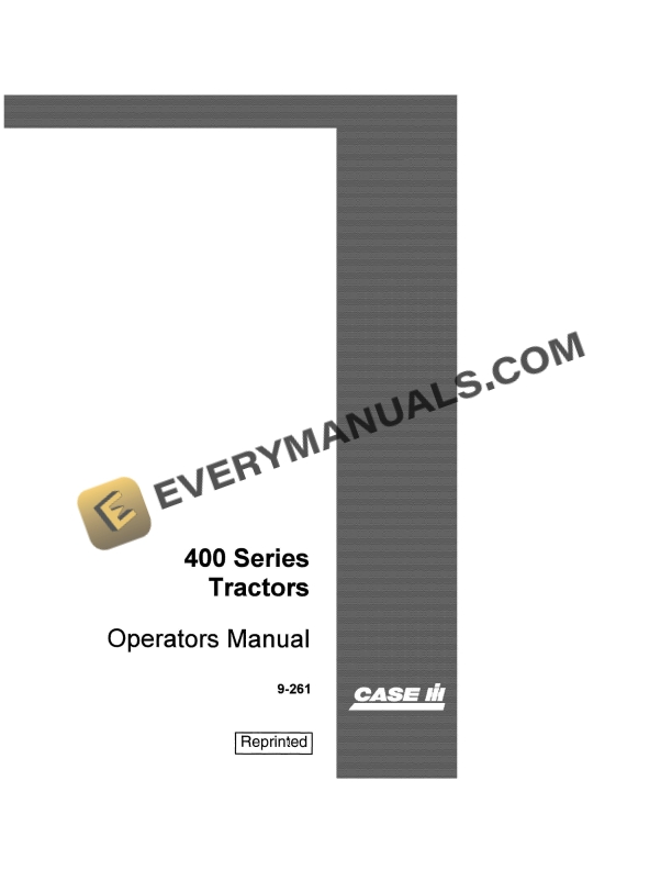 case 400 series tractor operator manual 9 261 1