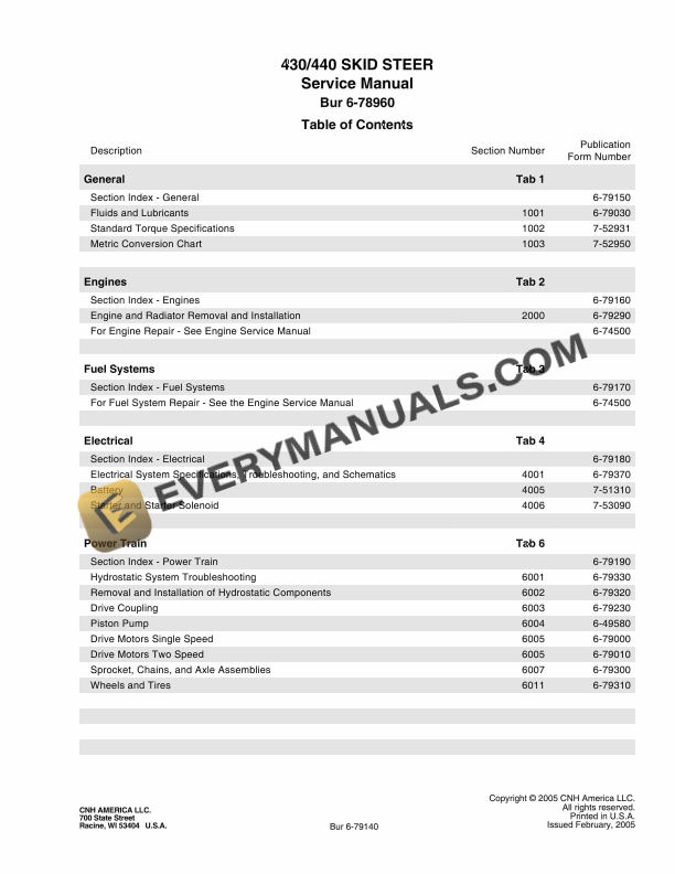 Case 430, 440 Skid Steer Service Manual 6-78960 PDF