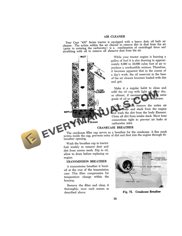 Case 430 Series Gasoline Tractor Operator Manual 9-902-5