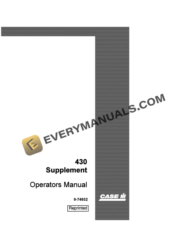 Case 430 Supplement Operator Manual 9-74932 PDF 2 case 430 supplement operator manual 9 74932 1