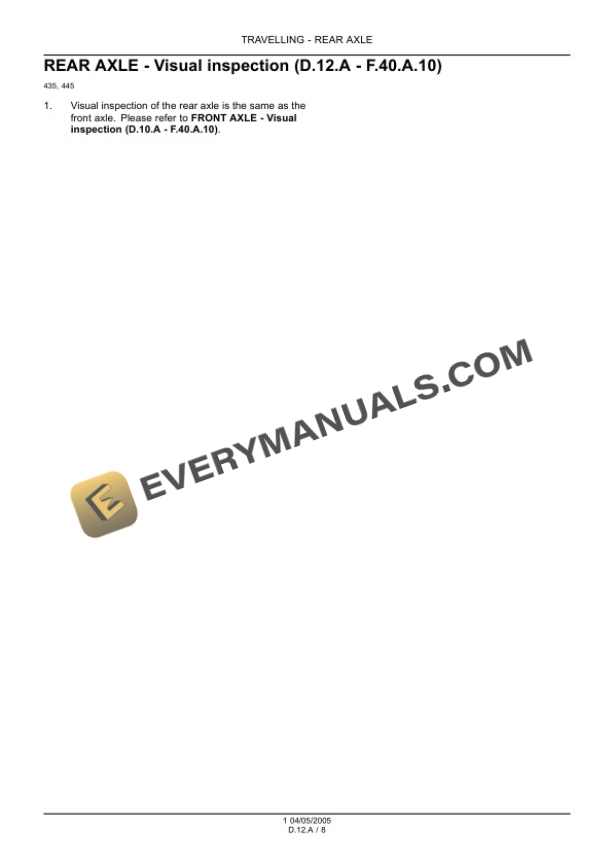 Case 435, 445CT, 445 Tractor Repair Manual 6-75491-4