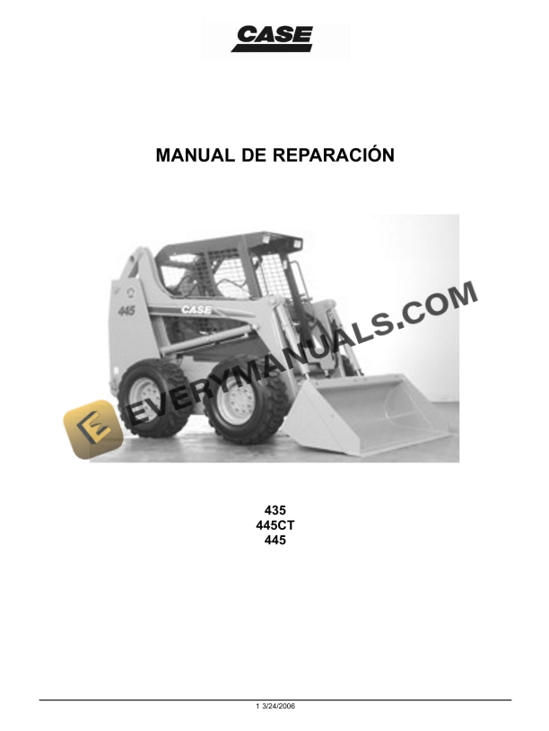 Case 435, 445CT, 445 Tractor Repair Manual 6-75491ES PDF