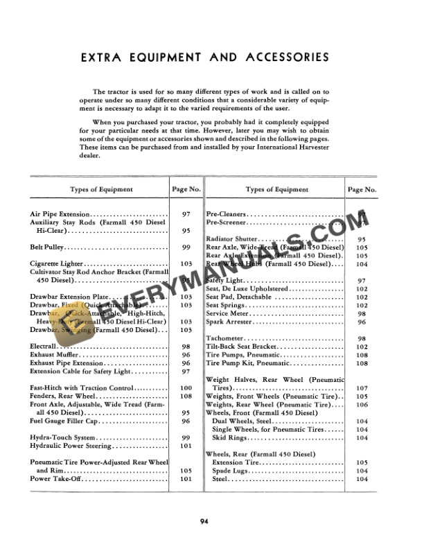 Case 450 Diesel Tractor Operator Manual 1014058R1-5