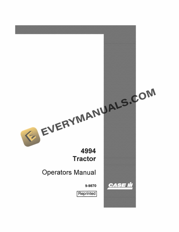 Case 4994 Tractor Operator Manual 9-9870. PDF 1 case 4994 tractor operator manual 9 9870 1