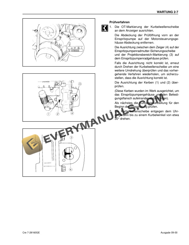 Case 4BG1T, 6BG1T Isuzu Engine Maintenance Instruction 7-28160 GE-2