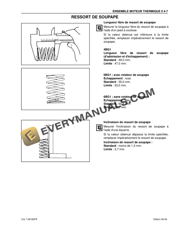 Case 4BG1T, 6BG1T Isuzu Engine Service Manual 7-28160 FR-3