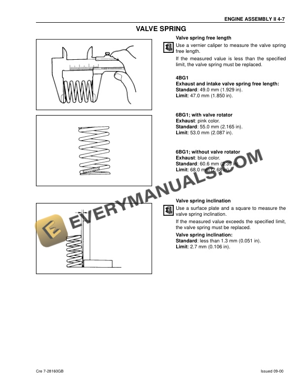 Case 4BG1T, 6BG1T Isuzu Engine Service Manual 7-28160GB-3