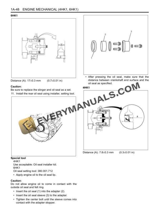 Case 4HK1, 6HK1 Isuzu Engine Service Manual 9-44061NA-2