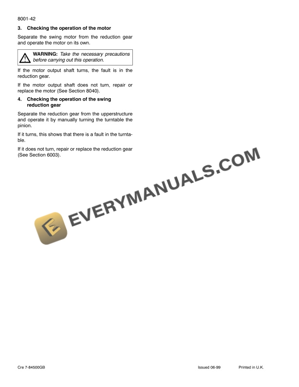 Case 50 Hydraulic Excavator Service Manual 7-84390GB-4