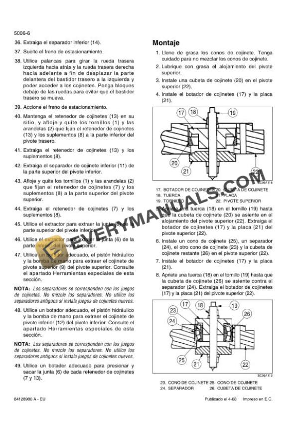 Case 521E Loader Repair Manual 84128980A-EU-3