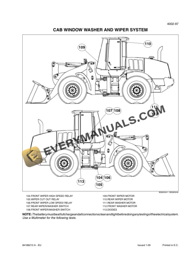 Case 521E Loader Repair Manual 84186213A-EU-2