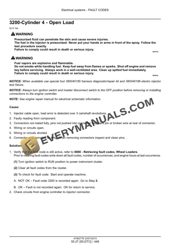 Case 521F Tier 4 Wheel Loader Service Manual 47499078-2