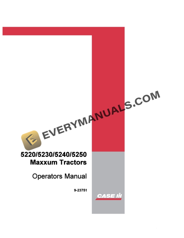case 5220 5230 5240 5250 maxxum tractor operator manual 9 23751 1