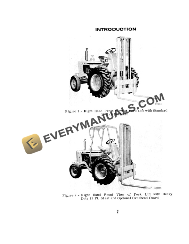 Case 530 Construction King Fork Lift Operator Manual 9-70892-2