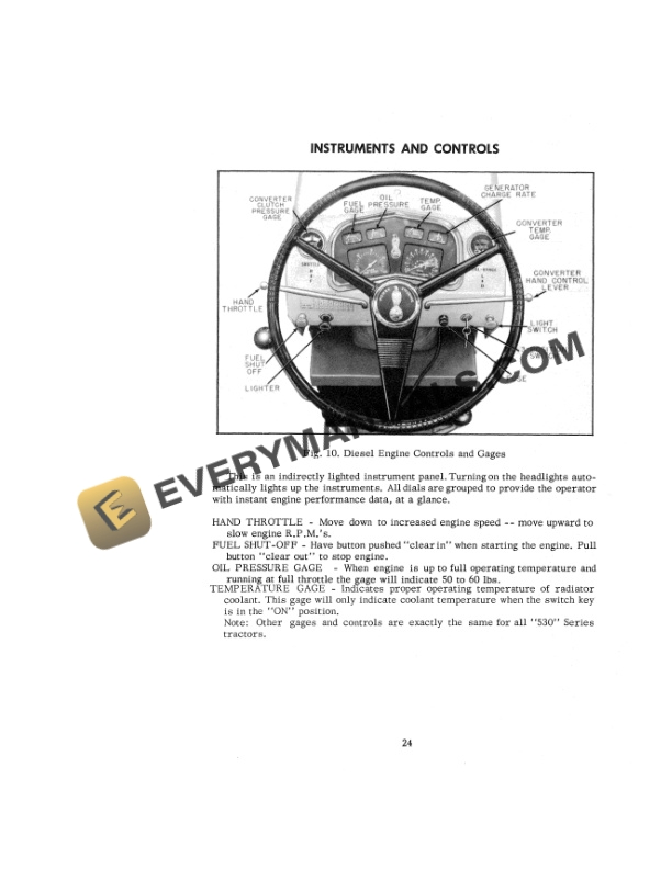 Case 530 Series Diesel Tractor Operator Manual 9-92421-4