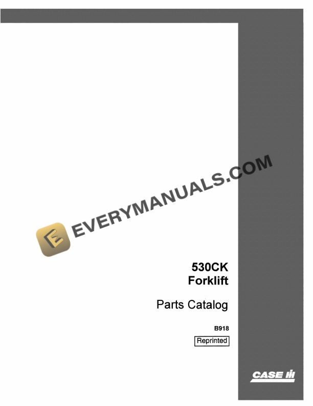 Case 530CK Forklift Parts Catalog B918 PDF