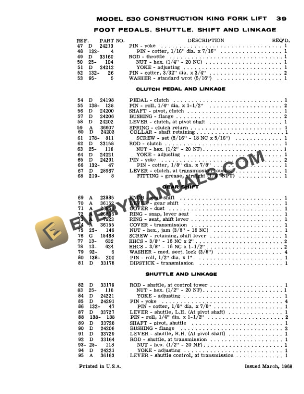 Case 530CK Forklift Parts Catalog B918-3