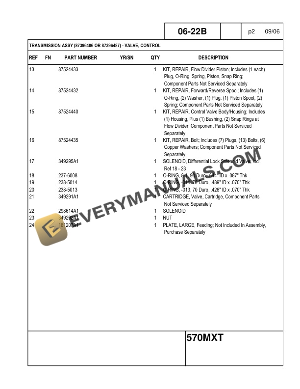 Case 570MXT Loader Landscaper Parts Catalog 7-7124NA-3