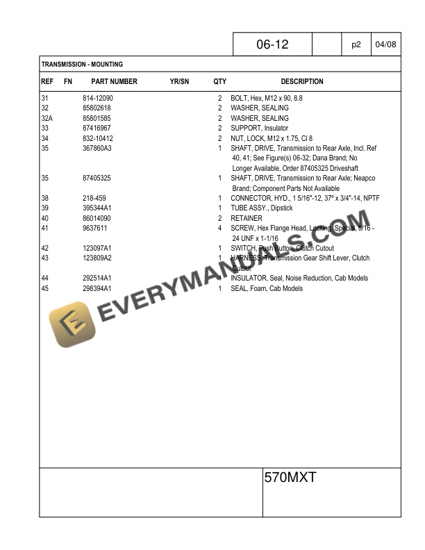 Case 570MXT Series 3 Tier 3 Loader Landscaper Parts Catalog 87659341 NA-3