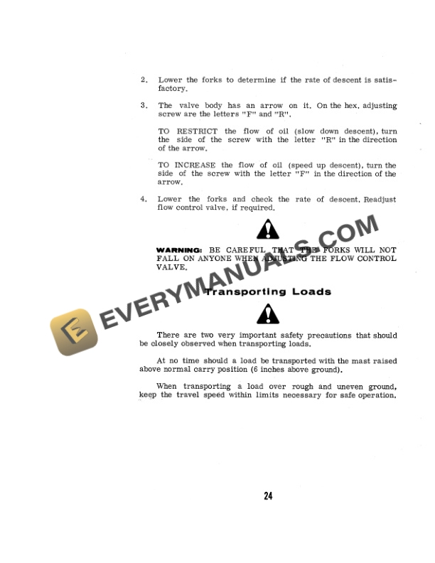 Case 580 CK Forklift Operator Manual 9-72622-4