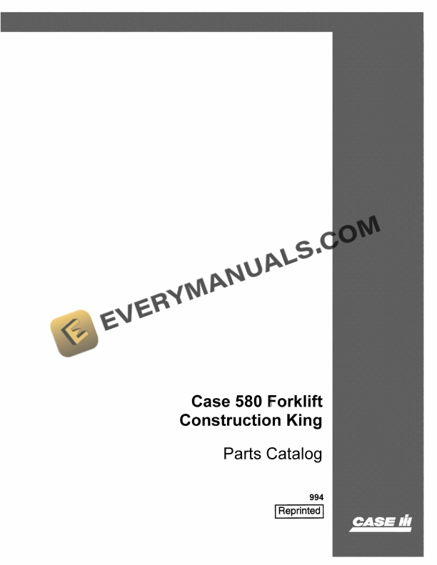 Case 580 Forklift Construction King Parts Catalog 994 PDF