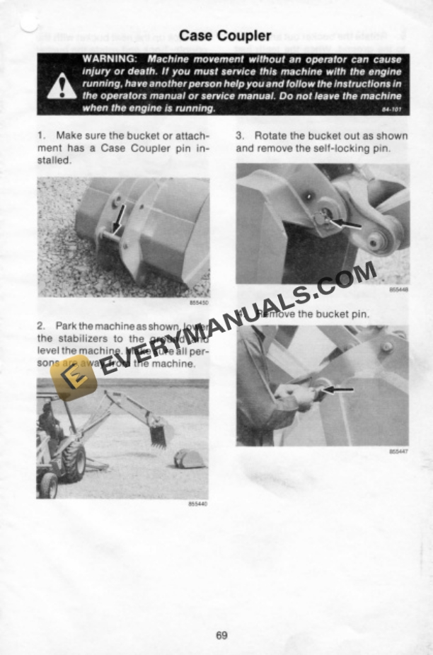 Case 580 Super E Loader Backhoe Operator Manual 9-8893-3