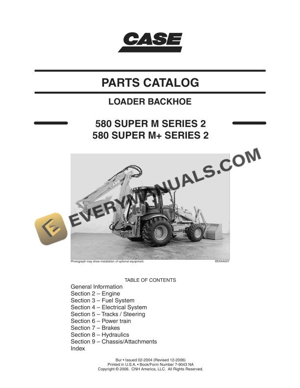Case 580 Super M, 580 Super M+ Series 2 Loader Backhoe Parts Catalog 7-9043NA PDF