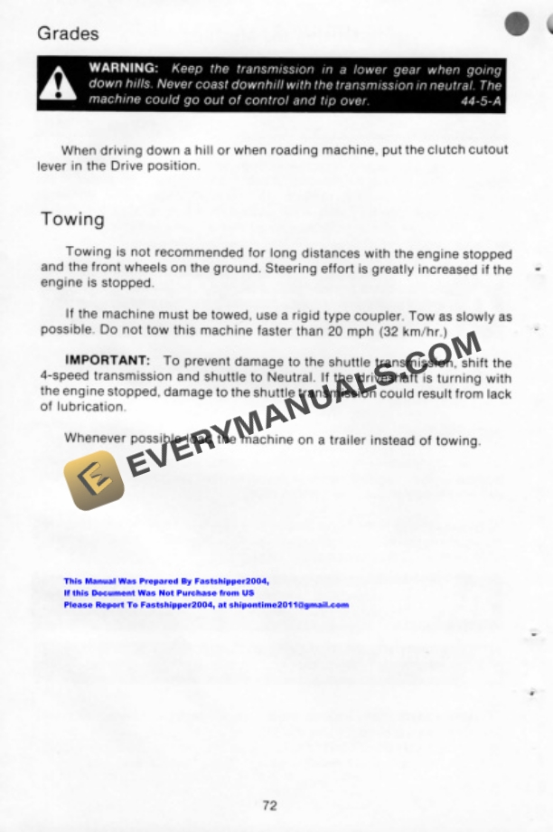 Case 580C Construction King Loader Backhoe Operator Manual 9-4977-3