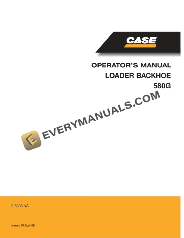 case 580g loader backhoe operator manual 9 8393 na 1