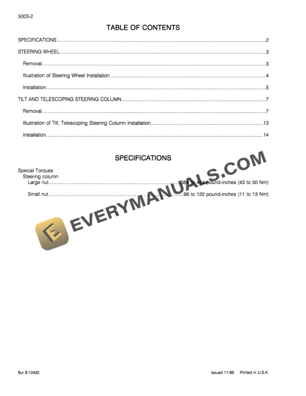 Case 580K Loader Backhoe Service Manual 8-12250-3