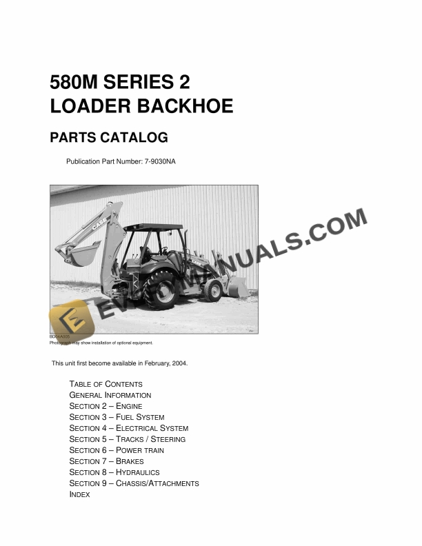 Case 580M Series 2 Loader Backhoe Parts Catalog 7-9030NA PDF