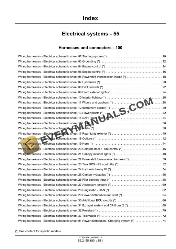 Case 580N, 580SN WT, 580SN, 590SN Tier 4B (Final) Tractor Loader Backhoe Service Manual 47918041-4