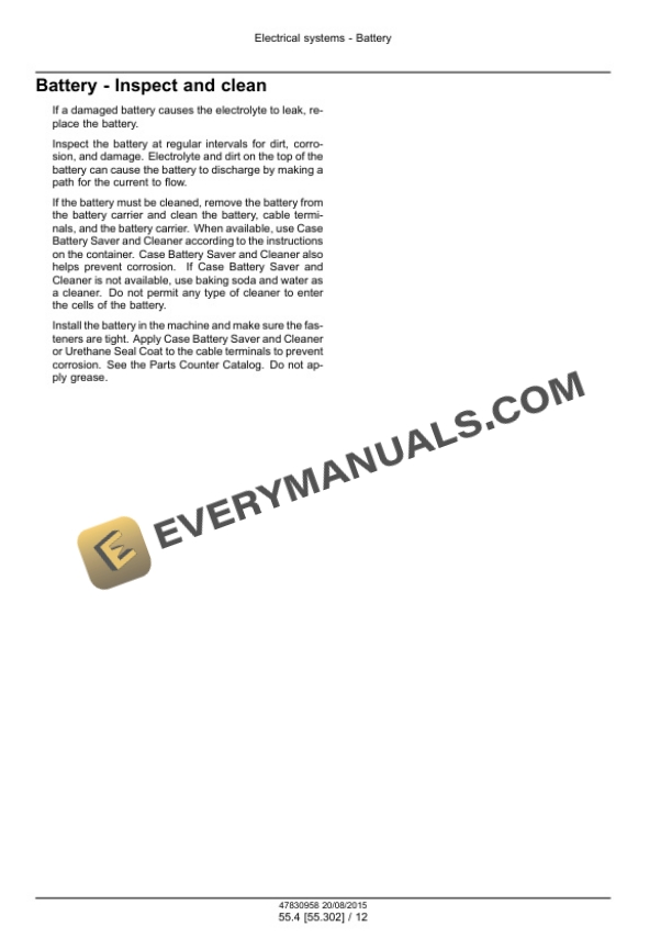 Case 580N, 580SN WT, 580SN, 590SN Tier 4B (Final) Tractor Loader Backhoe Service Manual 47918041-5