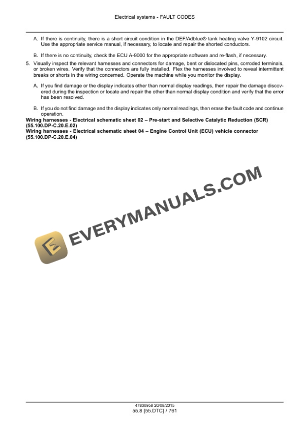 Case 580N, 580SN WT, 580SN, 590SN Tier 4B (Final) Tractor Loader Backhoe Service Manual 47918043-5