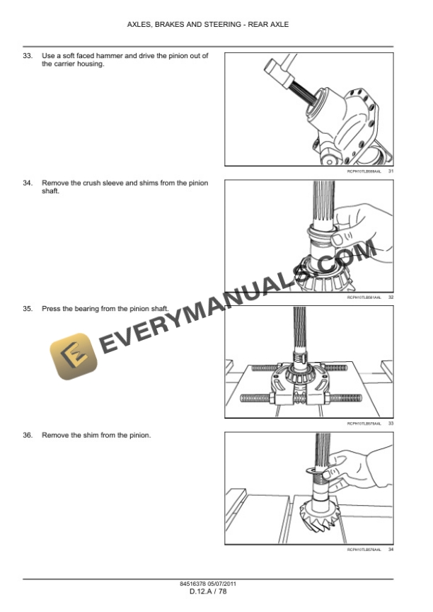 Case 580N, 580SN-WT, 580SN, 590SN Tractor Loader Backhoe Service Manual 84540380-4