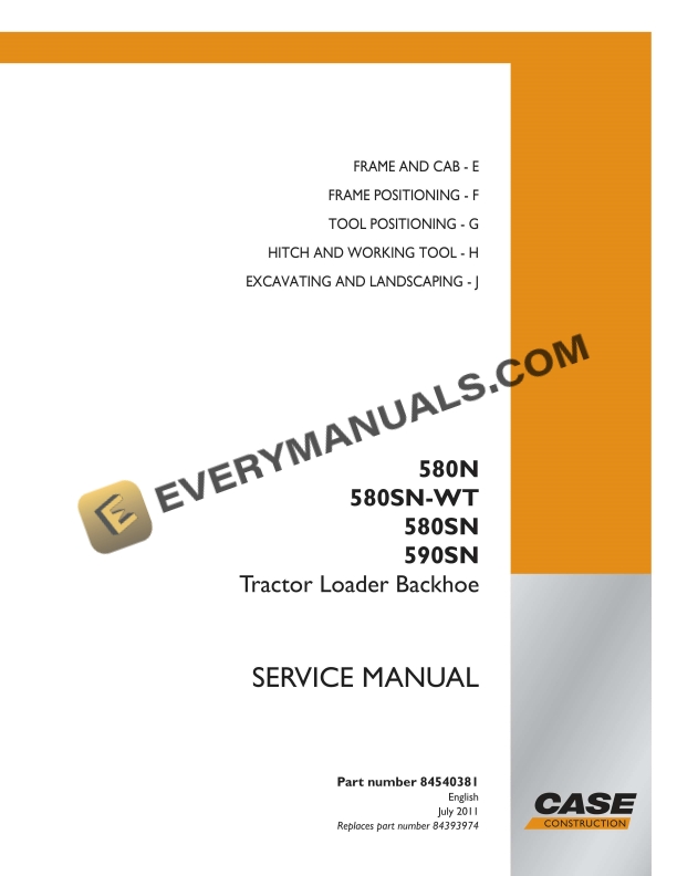 case 580n 580sn wt 580sn 590sn tractor loader backhoe service manual 84540381 1