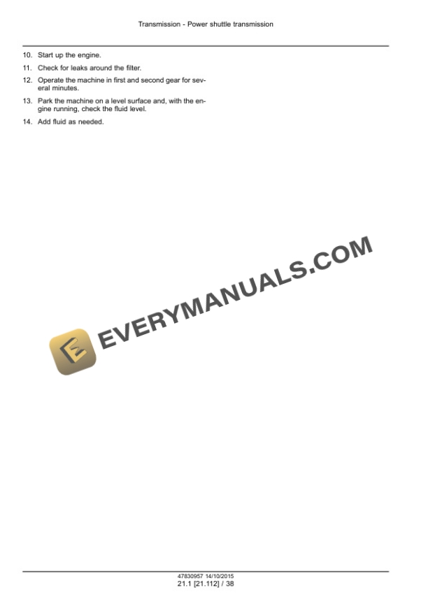 Case 580N EP Tier 4B (Final) Tractor Loader Backhoe Service Manual 47936418-2