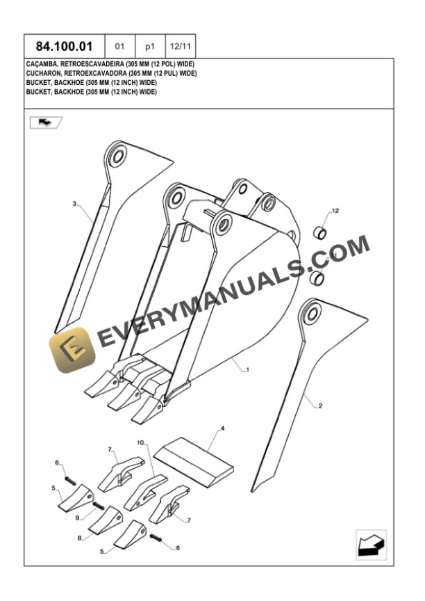 Case 580N Loader Backhoe Parts Catalog 84530626-5