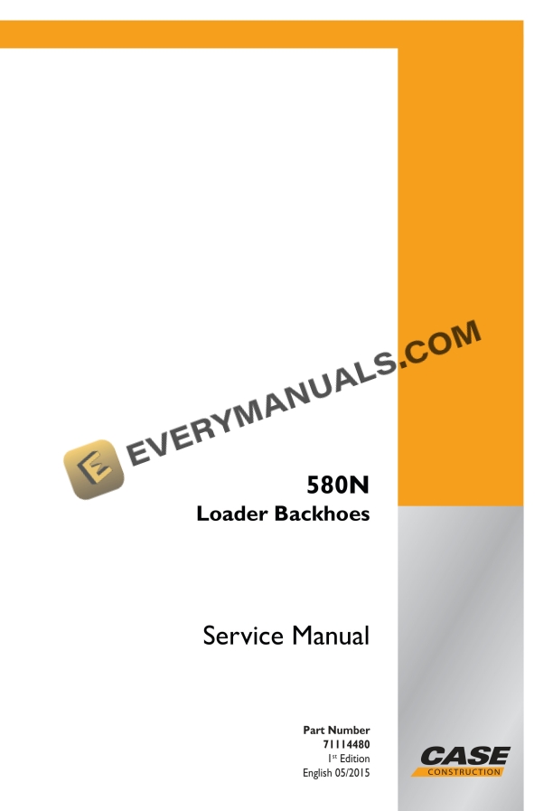 Case 580N Loader Backhoe Service Manual 71114480 PDF