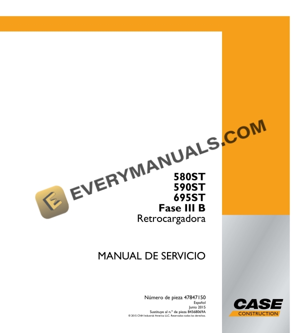 case 580st 590st 695st stage iiib tractor backhoe loader service manual 47847150 es 1