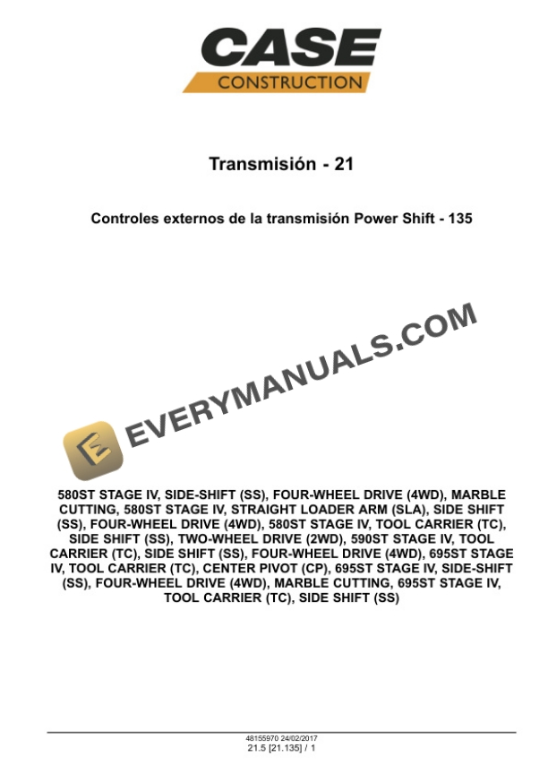 Case 580ST, 590ST, 695ST Stage IV Tractor Backhoe Loader Service Manual 48155970 ES PDF 4 Case 580ST, 590ST, 695ST Stage IV Tractor Backhoe Loader Service Manual 48155970 ES PDF - Image 2