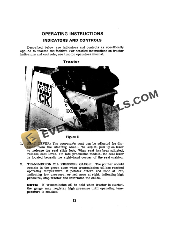 Case 584, 585, 586 Power Shuttle Forklift Operator Manual 9-2923-3